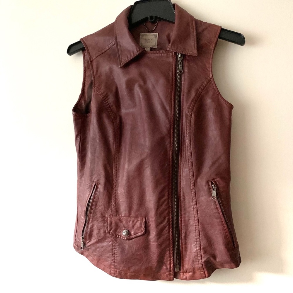 Black Swan Soft Faux Leather Vest, Brown